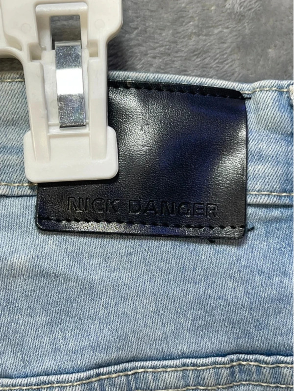 Nick Danger Mens Stretch Denim Shorts W34 Light Wash Built For Comfort Jorts - Picture 5 of 9